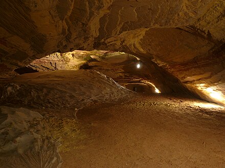 Schlossberghöhlen - a system of red sandstone caves in Homburg