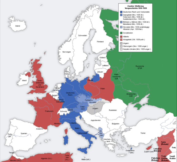 Map Of Europe 1935 In English File:Second world war europe 1935 1939 map de.png   Wikimedia Commons