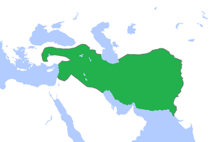 Імперыя Селеўкідаў у 301 годзе да н.э. Светла-зялёным колерам паказана сфера ўплыву Селеўкідаў