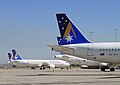 Ansett A320 aircraft at Melbourne Airport efter the airline's last flight in 2002