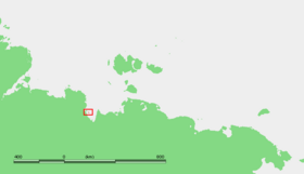 Localisation de l'île de Muostakh dans la baie de Buor-Khaya.