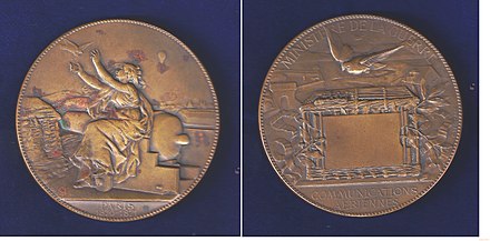 Siege of Paris 1870–1871, pigeon post medal by the artist Charles Degeorge.