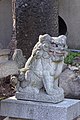 Small komainu at Nambayasaka, a Shinto shrine in Naniwa-ku, Osaka.