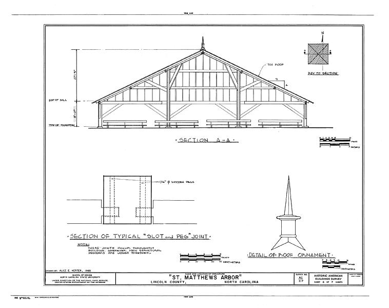 File:St. Matthew's Arbor, State Route 321, Maiden, Catawba County, NC HABS NC,55-MAID.V,1- (sheet 6 of 7).tif