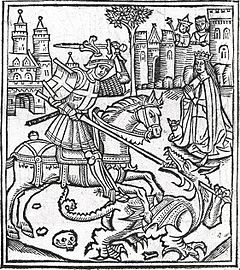 Woodcut frontispiece of Alexander Barclay, Lyfe of Seynt George (Westminster, 1515).