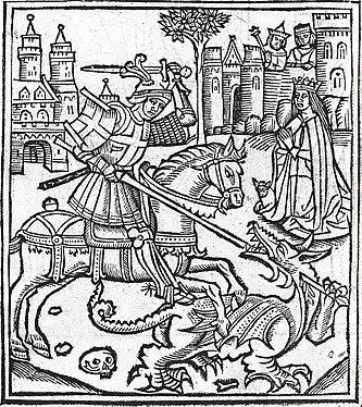 Woodcut frontispiece of Alexander Barclay, Lyfe of Seynt George (Westminster, 1515).