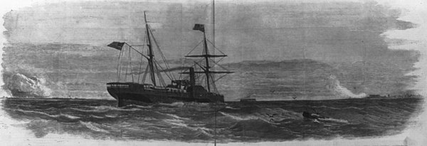 Steamship Star of the West approaching Fort Sumter