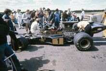 Emerson Fittipaldi in the pits ahead of the Swedish Grand Prix Swedish Grand Prix 1973 (JOKAMAL3B08-18).tif