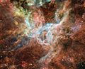 Het centrale deel van de Tarantulanevel (opname door de Hubble-telescoop)