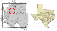 Tarrant County Texas Incorporated Alanları Mavi Höyük vurgulanmıştır.svg