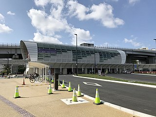 <span class="mw-page-title-main">Tedako-Uranishi Station</span> Monorail station in Urasoe, Okinawa Prefecture, Japan