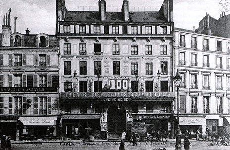 Theatre des Folies-Dramatiques (1905)
on the rue de Bondy Theatre des Folies-Dramatiques on the rue de Bondy 1905 - Chauveau 1999 p242.jpg