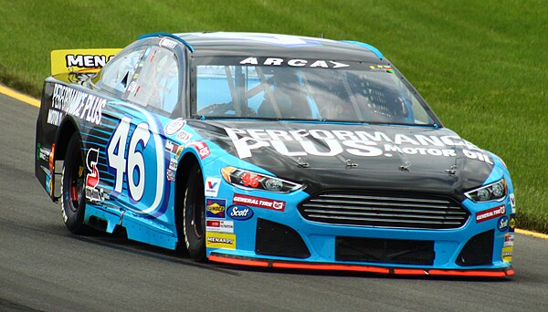 Moffitt's No. 46 car at Pocono Raceway in 2018