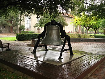 The California State Normal School Bell, forged in 1881, still graces the San Jose campus.