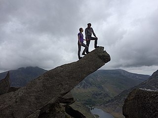 The Cannon Stone, on Tryfan's north ridge.