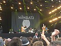 The Wombats, seen performing on the main stage of the Isle of Wight Festival 2008.