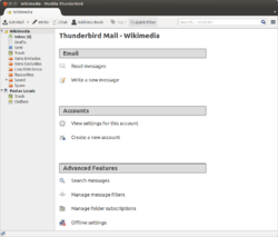 Ubuntu alatt futó Mozilla Thunderbird 17.0