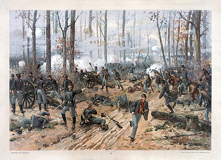 Confederates launch a surprise early morning attack on the Union encampment on the first day of the Battle of Shiloh