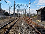 東小泉駅の本線と支線の分岐