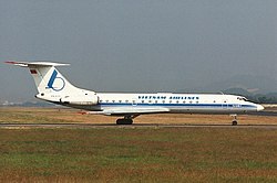 Onnettomuuskoneen kaltainen Vietnam Airlinesin Tu-134B-3.