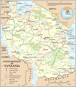 Kaart van Tanzania