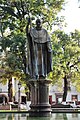 Vasco de Quiroga statue in the middle of the plaza