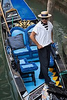 A Gondolier in Venice, Italy 2009