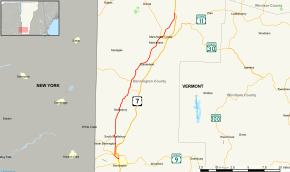 Vermont Route 7A Map.svg