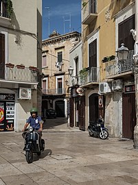 Vespa scooter, Piazza Mercantile, Bari, Italy