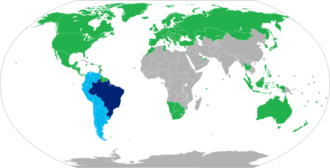 Visa policy of Brazil
.mw-parser-output .legend{page-break-inside:avoid;break-inside:avoid-column}.mw-parser-output .legend-color{display:inline-block;min-width:1.25em;height:1.25em;line-height:1.25;margin:1px 0;text-align:center;border:1px solid black;background-color:transparent;color:black}.mw-parser-output .legend-text{}
Brazil
Visa not required (may enter with an identity card)
Visa not required
Visa required Visa policy of Brazil.svg