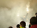 Fans of VHK Vsetín during the 2nd National Hockey League's 4th play-off game with HC ZUBR Přerov