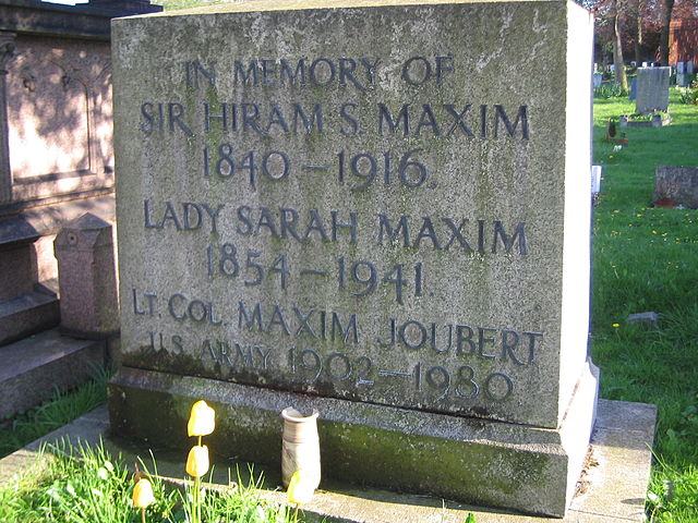 Gravestone of Sir Hiram Maxim