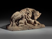 Walter Pompe, De Romeinse wolvin met Romulus en Remus- La louve romaine avec Romulus et Remus, KBS-FRB.jpg