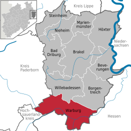 Kaart van Warburg