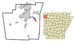 Location in Washington County and the state of آرکانزاس