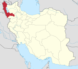 Kaart van Āz̄arbāyjān-e Gharbī (West-Azerbeidzjan)