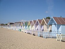 Beach huts have been established on West Mersea beach since the 1920s.