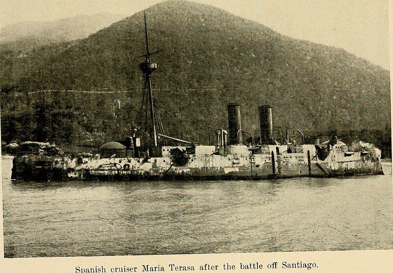 File:Wreck of the armored cruiser Infanta María Teresa, 1898.jpg