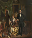 (Zelf)portret van het echtpaar Kiers-Haanen door Elizabeth Haanen (1845).jpg