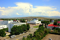 Il monumento "Centro dell'Asia" a Kyzyl