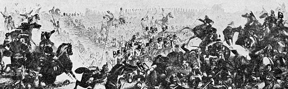 Сражение при Катр-Бра 1815 г. Атака 28-го пех. англ. полка.