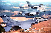 157th Tactical Fighter Squadron - 3 F-16A Formation - 1989