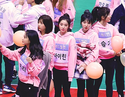 Red Velvet attending the Idol Star Athletics Championships in 2017