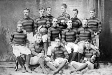 The 1886 team, one of the earliest teams fielded by the University of California 1886 university california football team.jpg