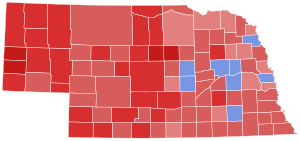 1928 United States Senate election in Nebraska results map by county.svg