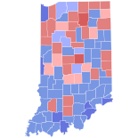 1974 United States Senate election in Indiana results map by county.svg