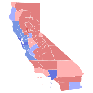1998 California Attorney General election results map by county.svg