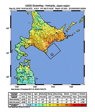<span class="mw-page-title-main">2003 Tokachi earthquake</span> Earthquake in Japan