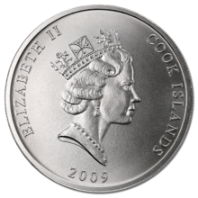 Elizabeth II on a 2009 coin of the Cook Islands 2009 1 oz Cook Islands Platinum-01.png