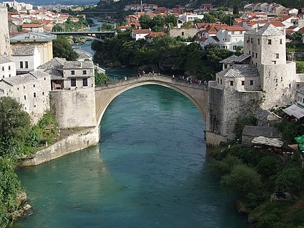 The Old Bridge in Mostar. The Ottomans had many bridges built throughout their domains, both to faciliate trade and to move their army around easily.